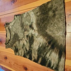 Green Tie-dye Summer Dress